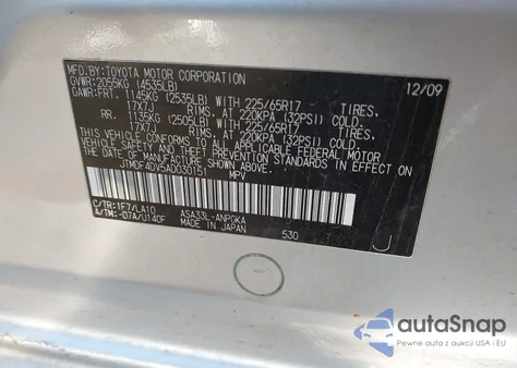 2010 Toyota Rav4 Limited из США, поврежденный, VIN JTMDF4DV5AD030151